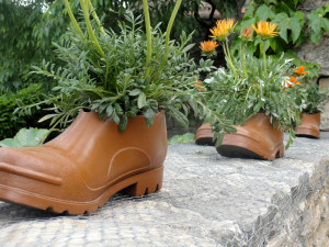 jardinera reciclada jardinera-zapatos