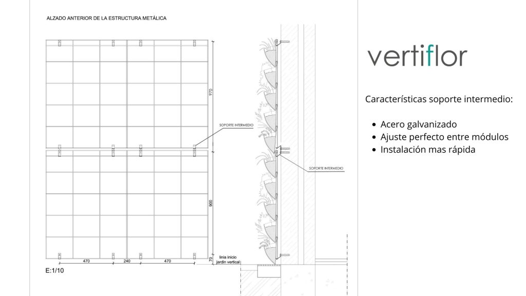 plano jardín vertical
