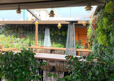 Terraza restaurante con jardín vertical – Madrid